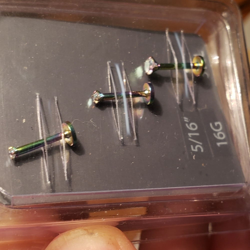 3 Piece Spencers/Hot Topic Professional Grade Labret Studs - Picture 3 of 4
